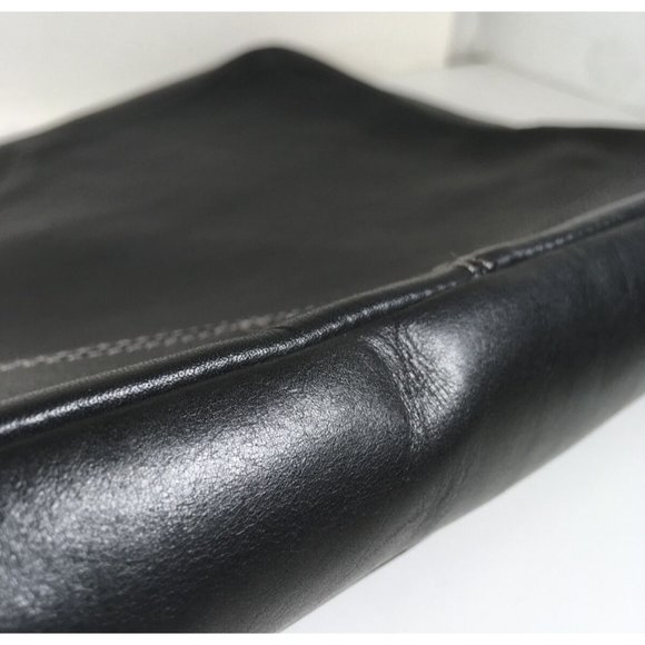 Cole Haan Mens Black Leather Double Two Way Zip Laptop Attache Briefcase - Picture 4 of 12